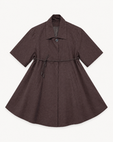 Brown Belted Flared Top