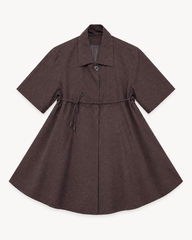 Brown Belted Flared Top