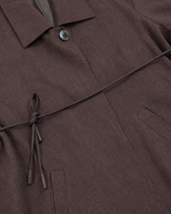 Brown Belted Flared Top