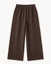 Brown Elasticated Wide-Leg Trousers