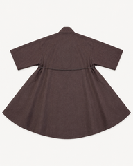 Brown Belted Flared Top