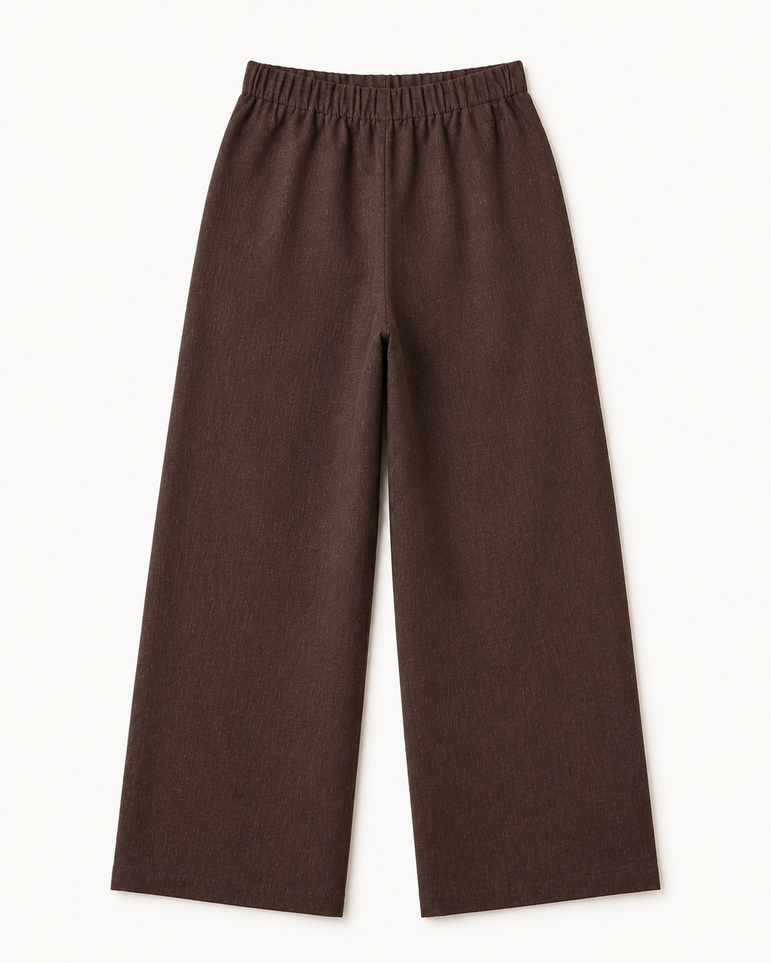Brown Elasticated Wide-Leg Trousers