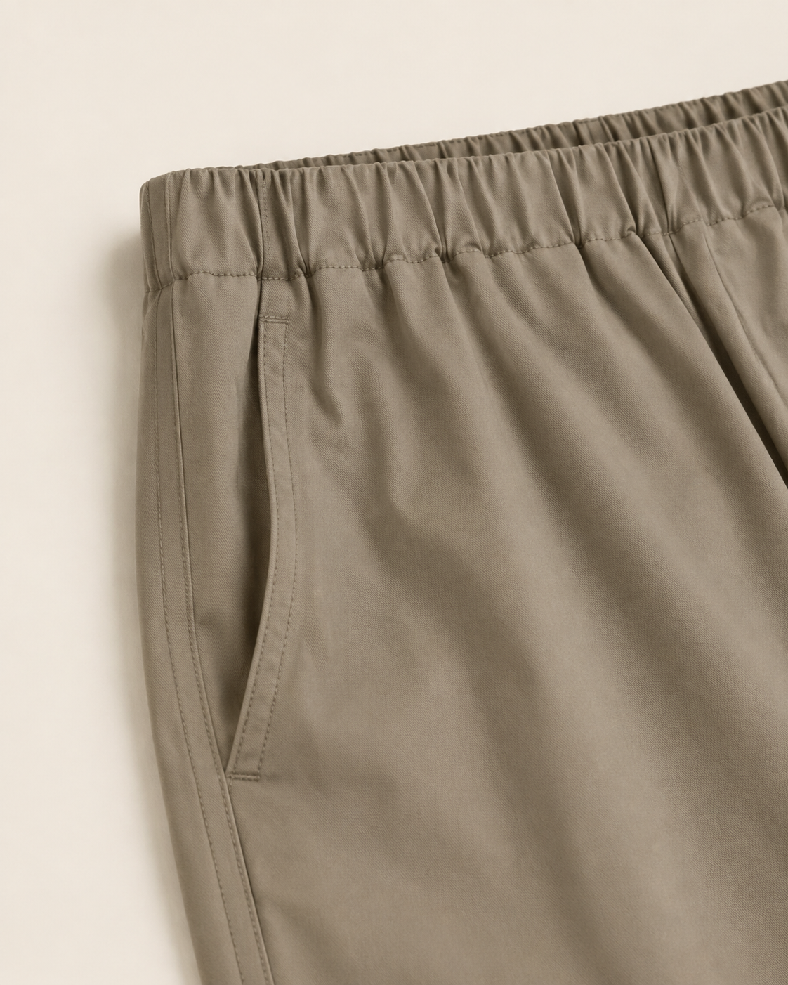 Stone Cotton Straight-Leg Utility Trousers