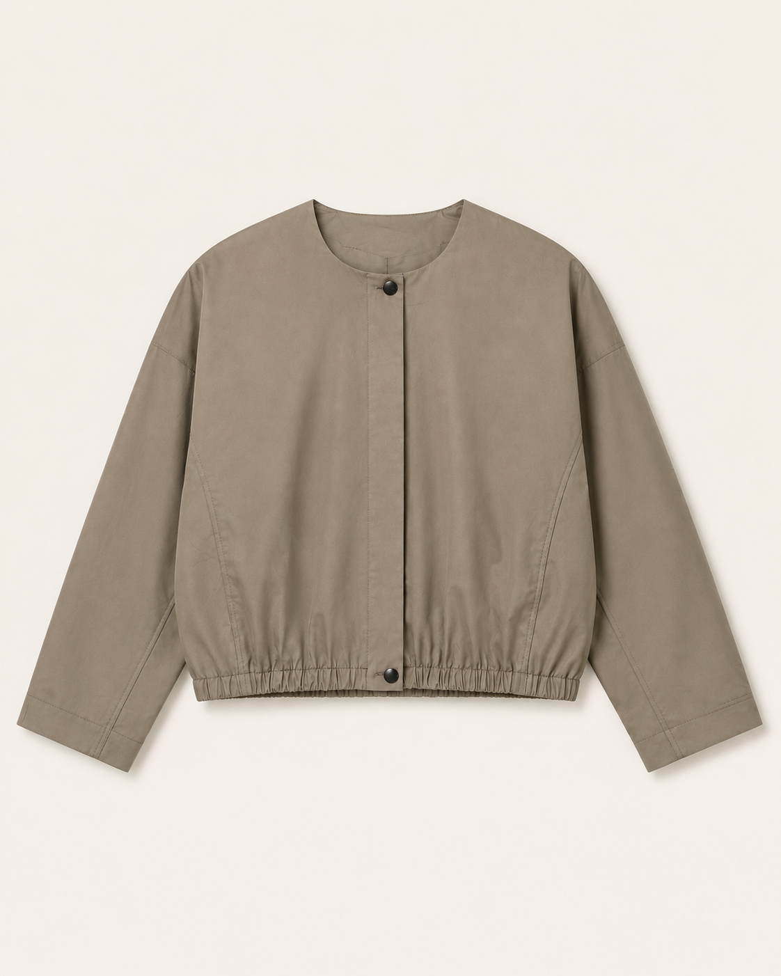 Stone Cropped Cotton Utility Jacket