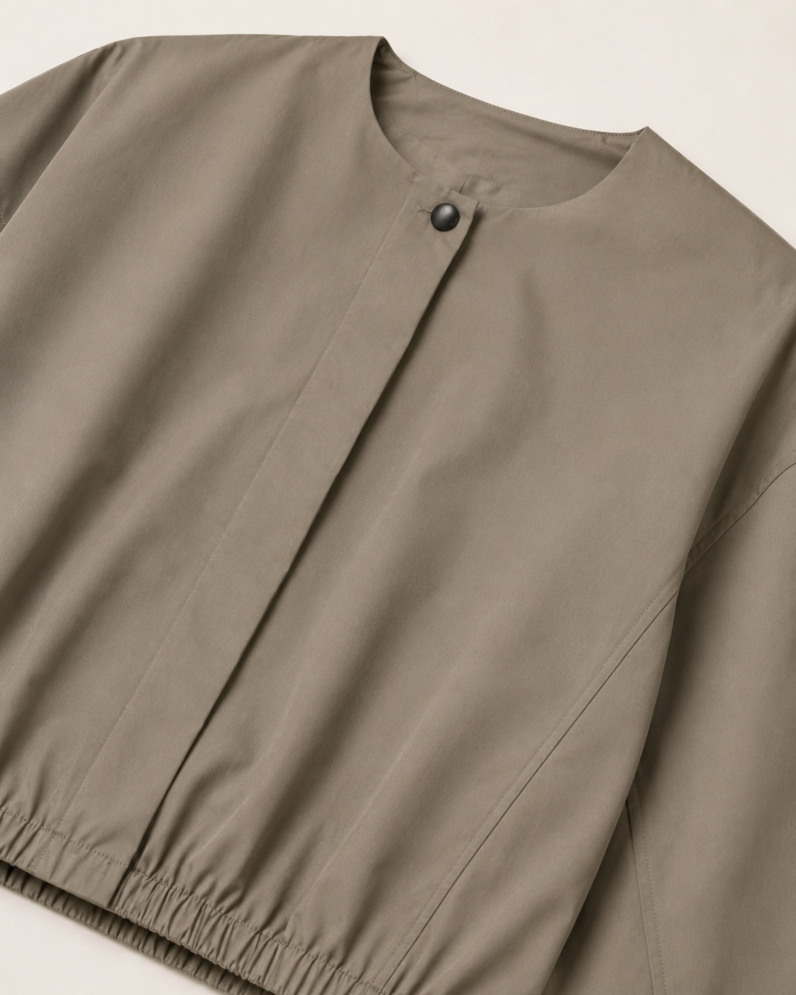 Stone Cropped Cotton Utility Jacket