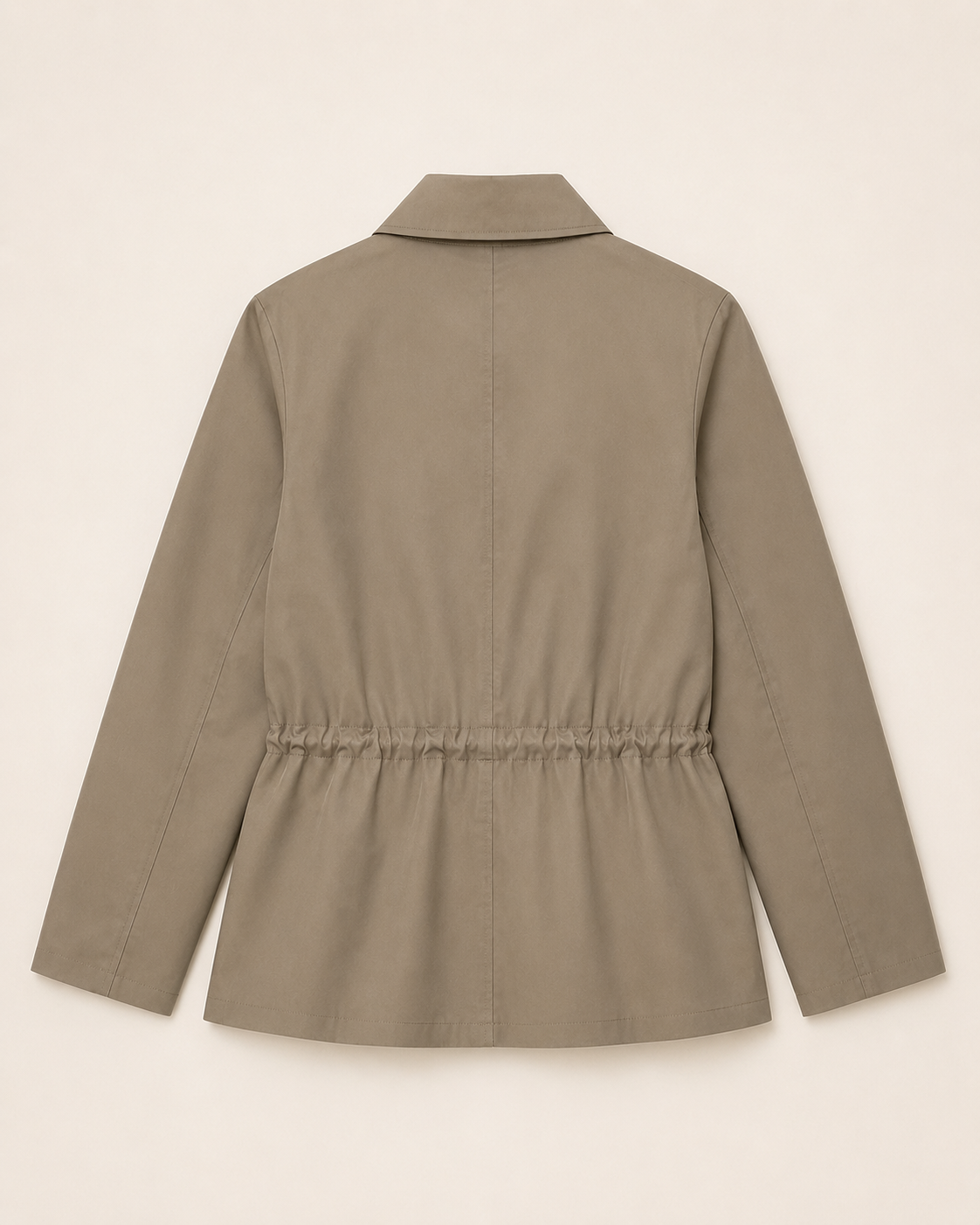 Stone Drawstring Cotton Utility Jacket