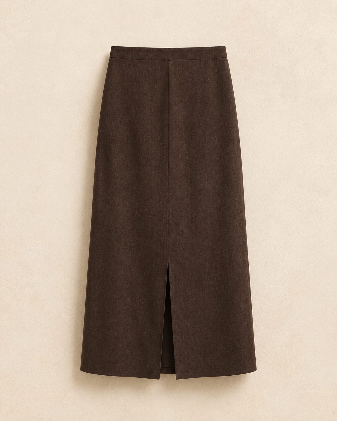 Brown Longline Back-Slit Skirt