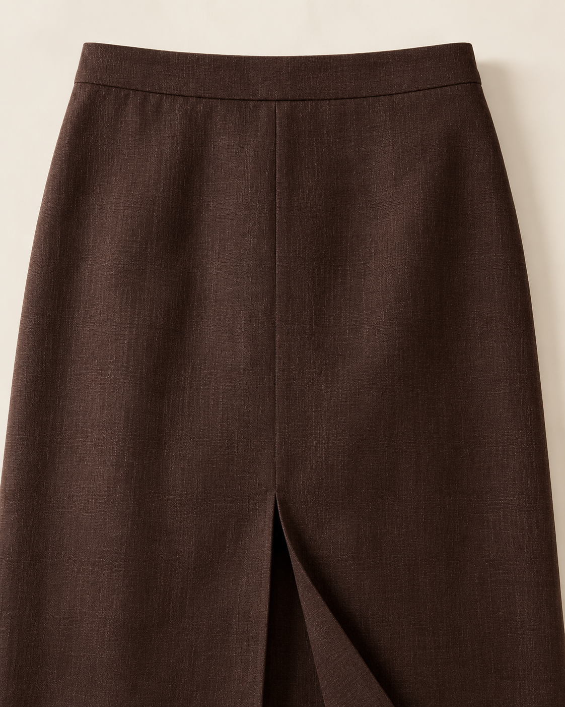 Brown Longline Back-Slit Skirt