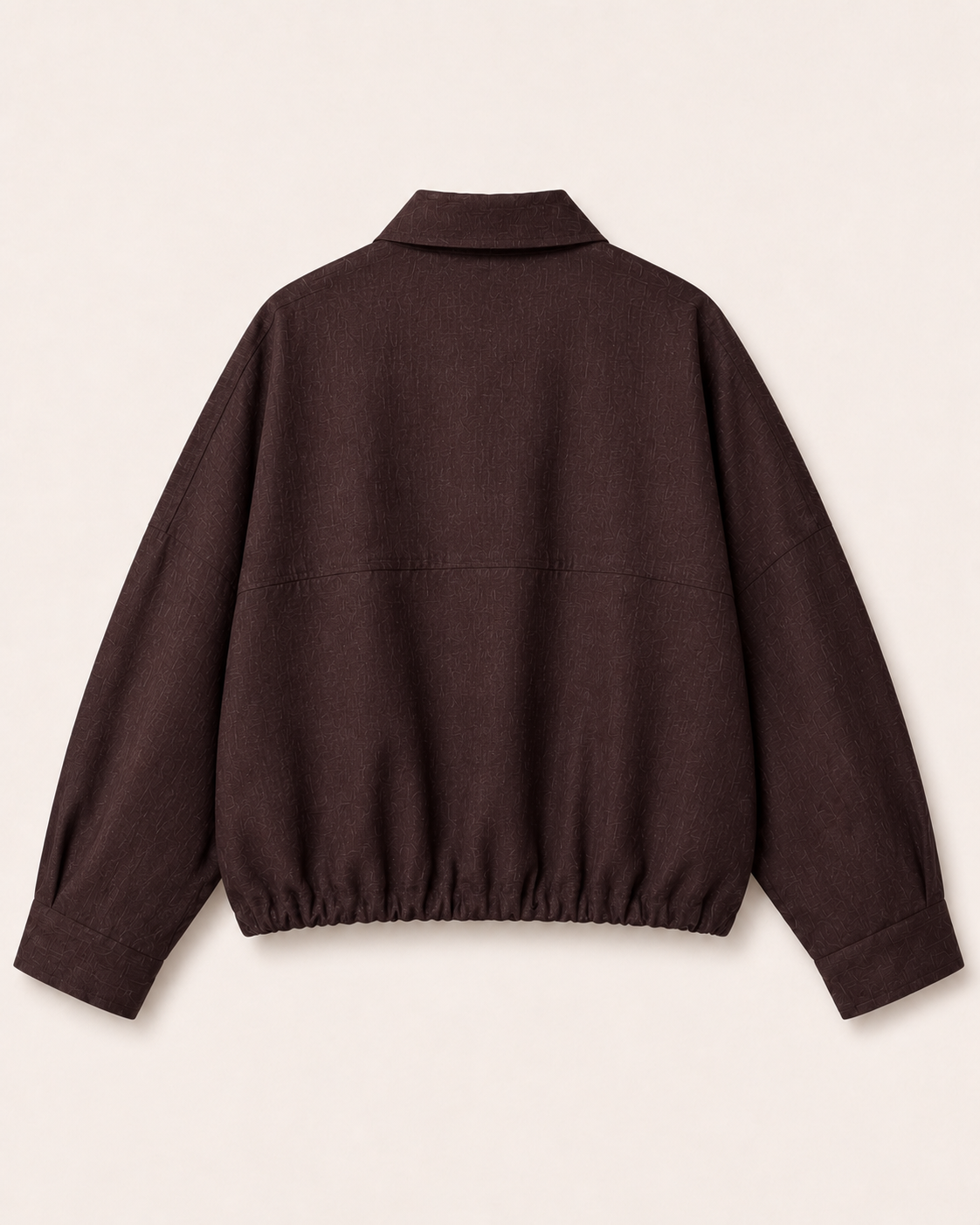Brown Cropped Collared Zip Jacket