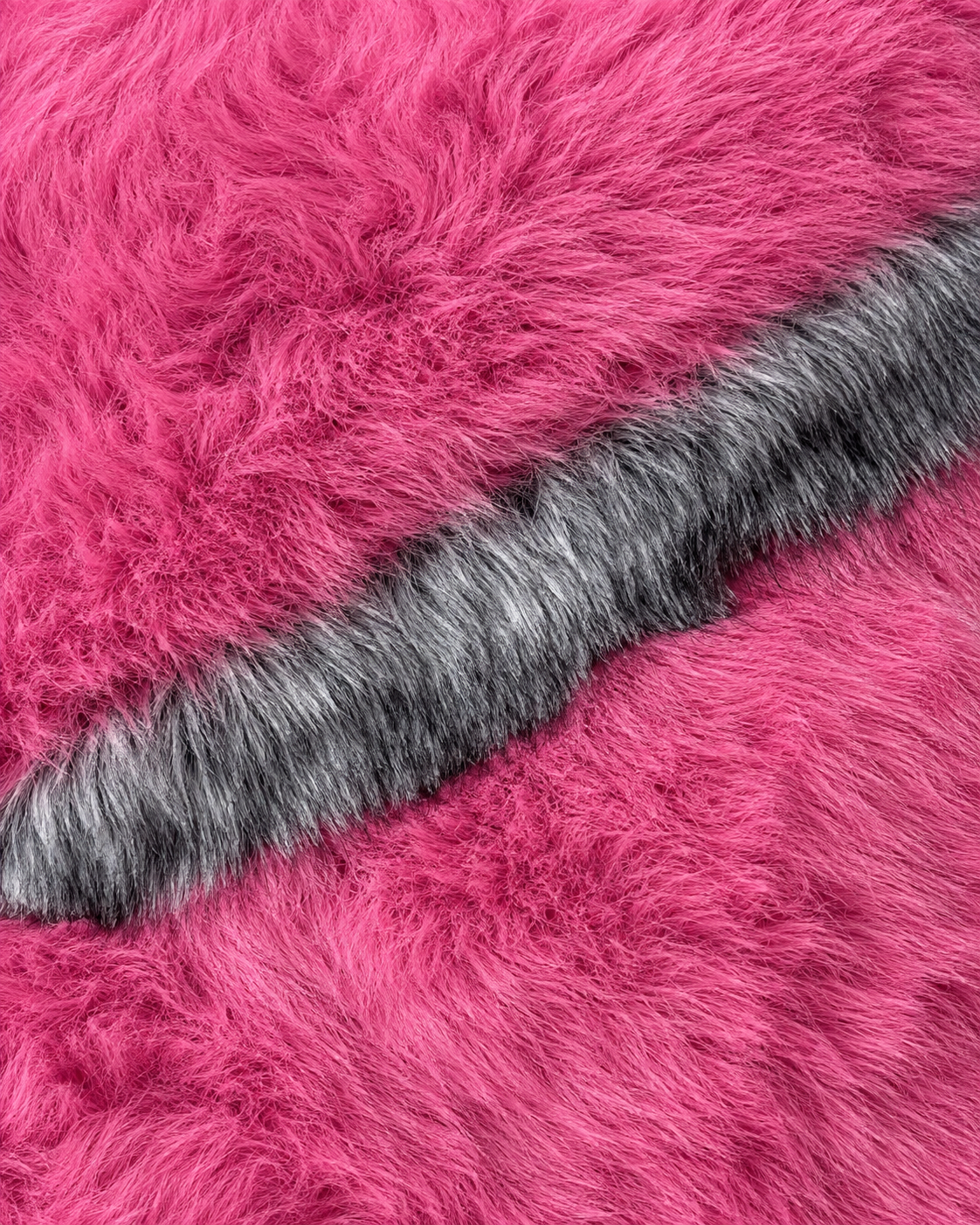 Pink & Grey Faux Fur Gilet with Faux Leather Panels