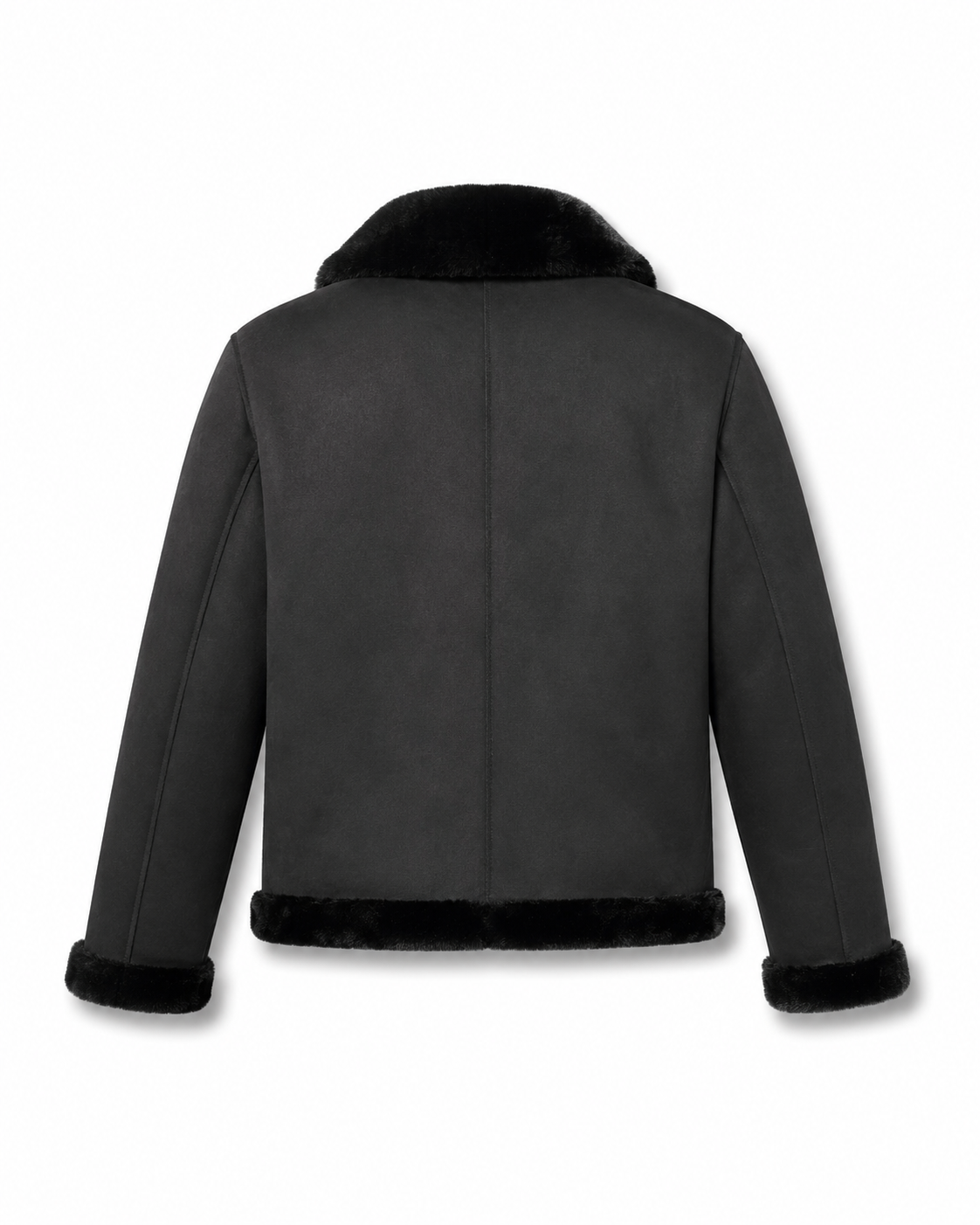 Reversible Black Faux Fur Short Jacket